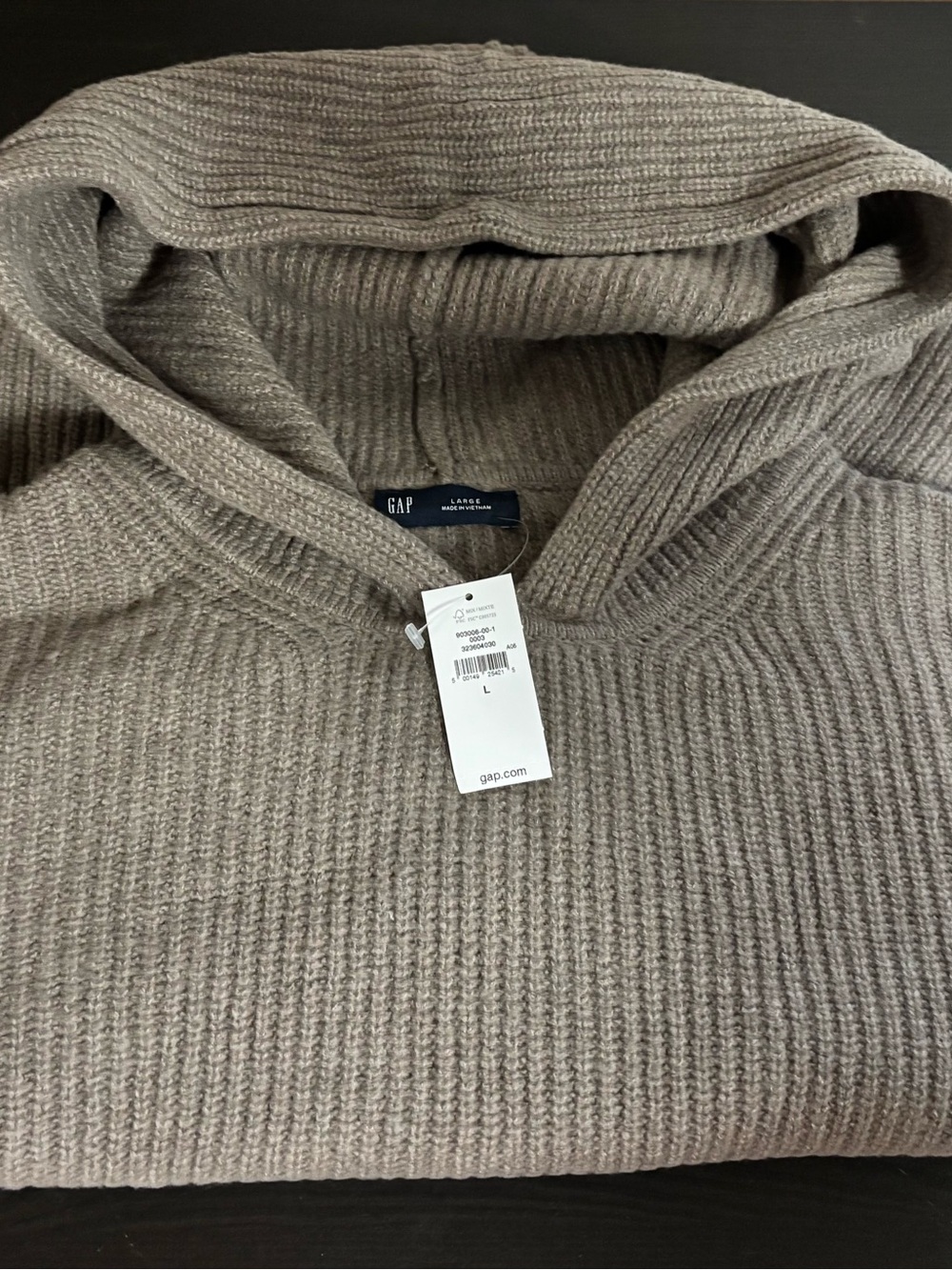 Gap CashSoft Oversized Shaker-Stitch Hoodie — Size Large